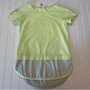 Ivivva Lululemon Citrus Neon Top Mesh Panels Activewear Size Girls 10